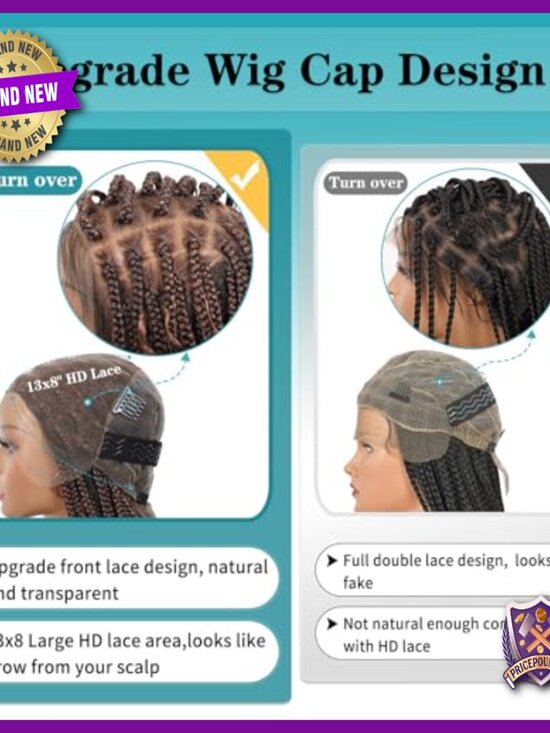 12in Bohemian Curly Box Braid Wig with HD Lace Front & Baby Hair main image 5